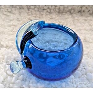 Vintage Cobalt Blue Art Glass Bowl Ashtray Murano Style Heavy